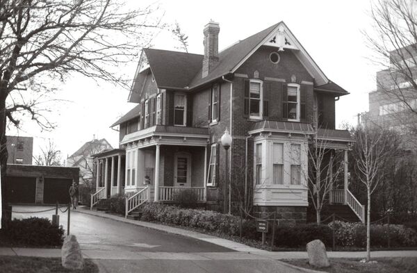 Side view of the Jacob Hoffstetter House — Harry Rai, MD's historic brick office in downtown Ann Arbor, Michigan
